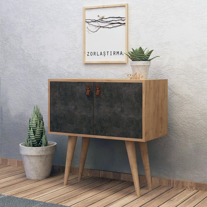Hanah Home Consola Dencia en Roble y Gris Oscuro Hanah Home Consola Dencia en Roble y Gris Oscuro